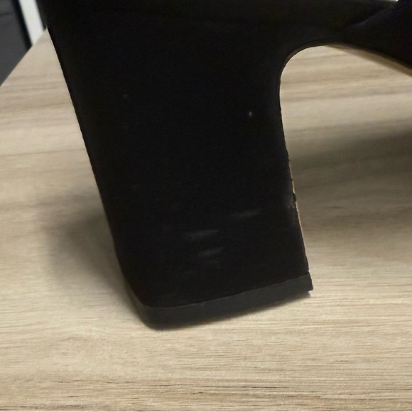 Enzo Angiolini Black Suede Chunky Block Heel Mules - Picture 8 of 10